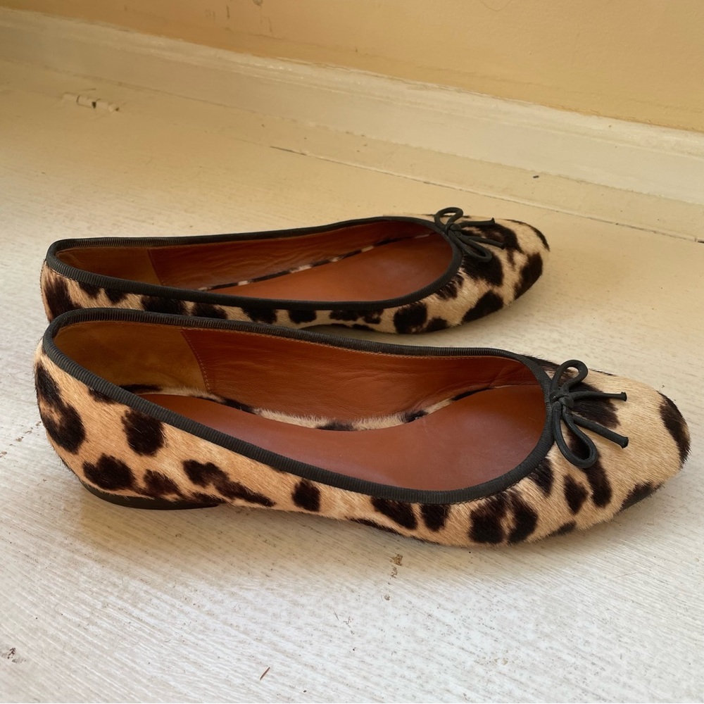 Celine Pony Hair Leopard/Cheetah Ballet Flat with Bow